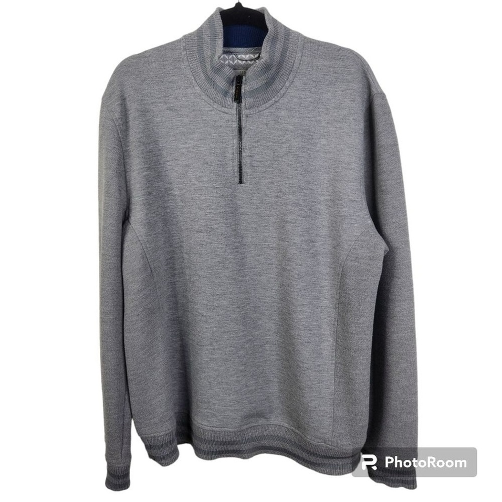 Ted Baker London Mens Long Sleeve 1/4 Zip Mock Neck Pullover Size 7